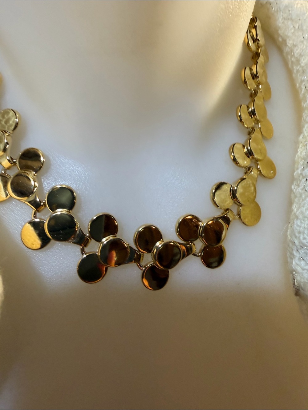 Vintage Trifari Gold Disc Statement Necklace